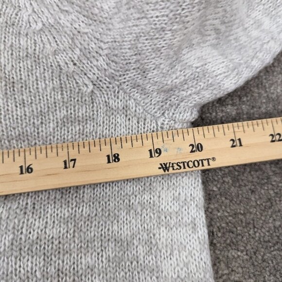 myStyle Open Front Cardigan with Contrast Trim - Light Grey Maroon, Size M - Picture 6 of 7